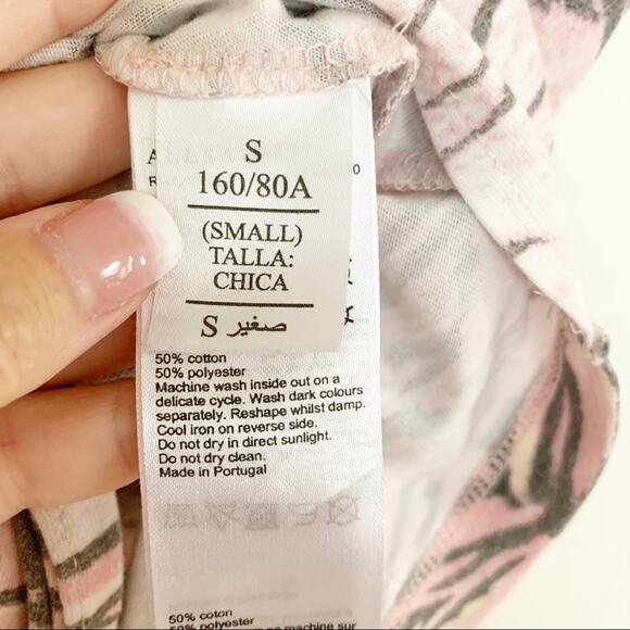 All Saints Tygers Carme Pink Tiger Stripe Cropped Tee Small - Picture 6 of 6